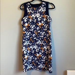 Pretty navy and orange dress